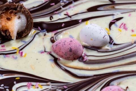 Recipe for chocolate Easter Bark. Great for last minute gifts or entertaining.